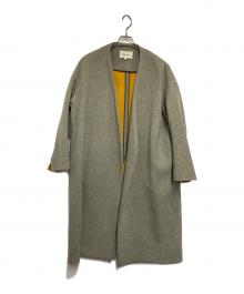 ENFOLD（エンフォルド）の古着「ソフトリバー ノーカラーコート」｜ヘザーグレー