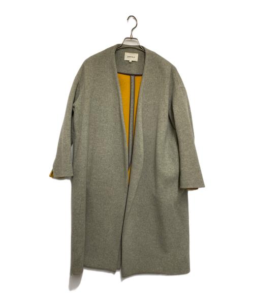 ENFOLD（エンフォルド）ENFOLD (エンフォルド) ソフトリバー ノーカラーコート ヘザーグレー サイズ:36の古着・服飾アイテム