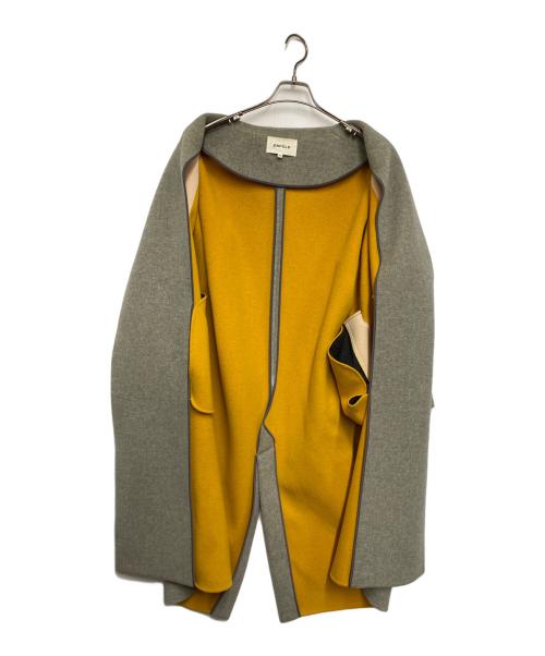 ENFOLD（エンフォルド）ENFOLD (エンフォルド) ソフトリバー ノーカラーコート ヘザーグレー サイズ:36の古着・服飾アイテム