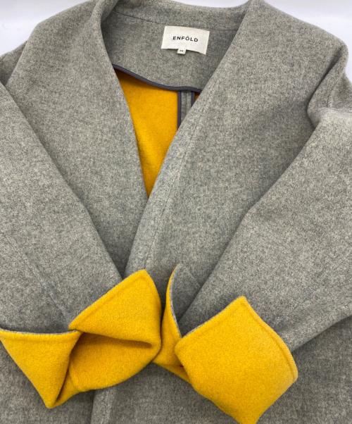 ENFOLD（エンフォルド）ENFOLD (エンフォルド) ソフトリバー ノーカラーコート ヘザーグレー サイズ:36の古着・服飾アイテム