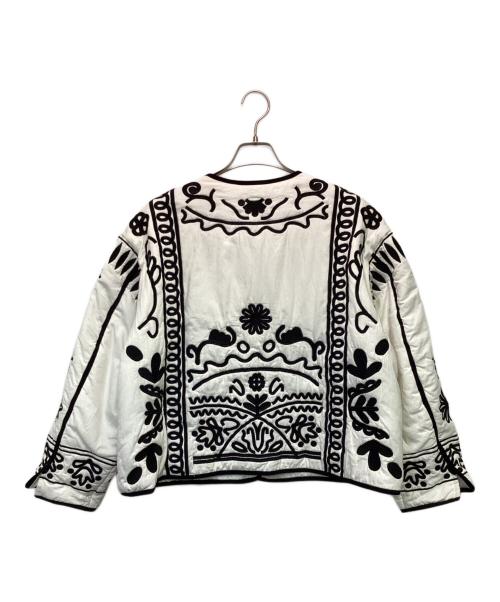SLOBE IENA（スローブ イエナ）SLOBE IENA (スローブ イエナ) 刺繍キルティングジャケット ホワイト×ブラック サイズ:Fの古着・服飾アイテム