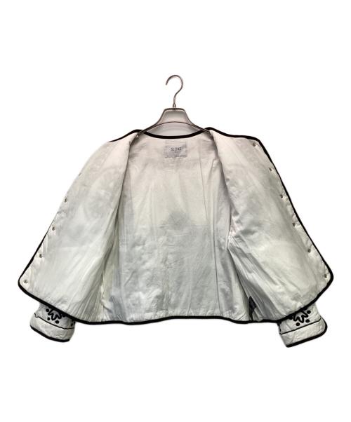 SLOBE IENA（スローブ イエナ）SLOBE IENA (スローブ イエナ) 刺繍キルティングジャケット ホワイト×ブラック サイズ:Fの古着・服飾アイテム