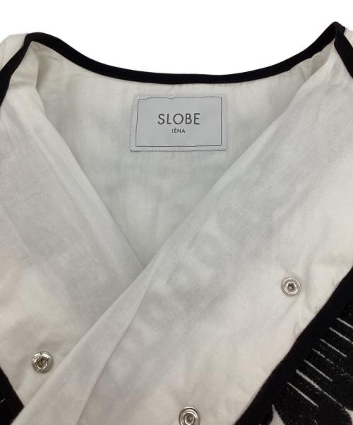 SLOBE IENA（スローブ イエナ）SLOBE IENA (スローブ イエナ) 刺繍キルティングジャケット ホワイト×ブラック サイズ:Fの古着・服飾アイテム