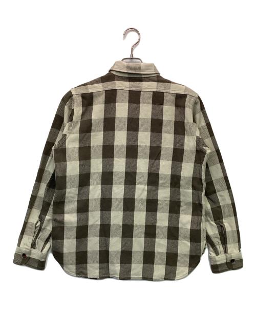 WAREHOUSE（ウエアハウス）WAREHOUSE (ウエアハウス) ブロックチェック フランネルシャツ ブラウン サイズ:Mの古着・服飾アイテム