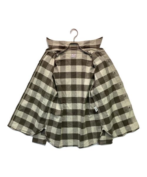 WAREHOUSE（ウエアハウス）WAREHOUSE (ウエアハウス) ブロックチェック フランネルシャツ ブラウン サイズ:Mの古着・服飾アイテム