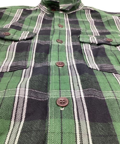 DUCK DIGGER WAREHOUSE（ダックディガー ウェアハウス）DUCK DIGGER WAREHOUSE (ダックディガー ウェアハウス) チェック フランネルシャツ グリーン サイズ:38の古着・服飾アイテム