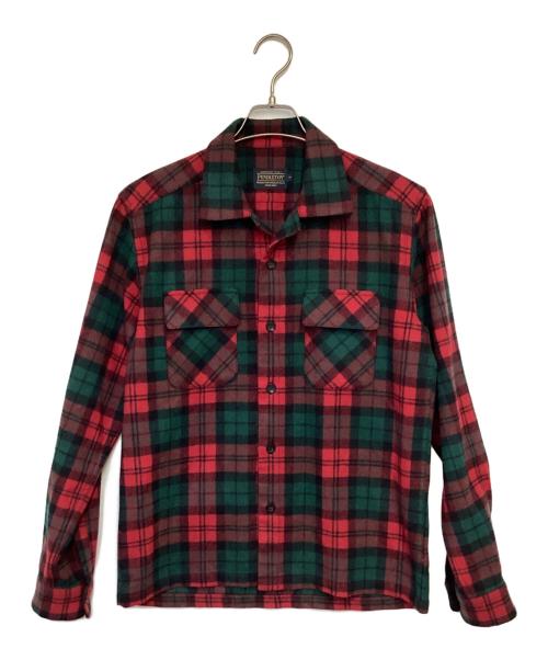 PENDLETON（ペンドルトン）PENDLETON (ペンドルトン) ウール オープンカラーシャツ レッド サイズ:Mの古着・服飾アイテム