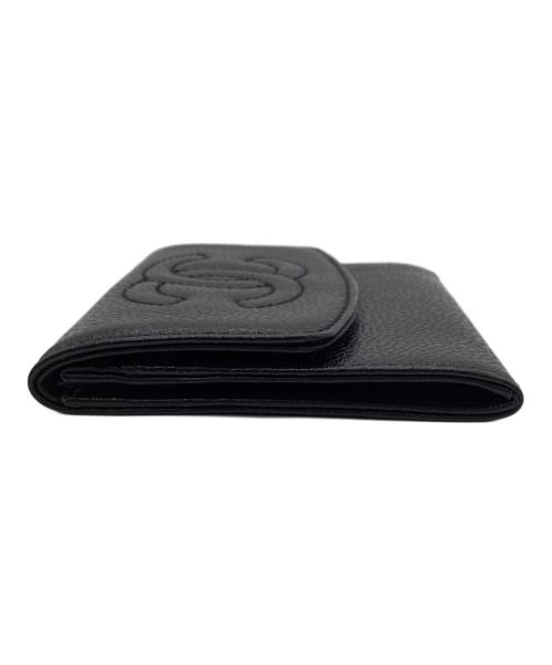 CHANEL（シャネル）CHANEL (シャネル) キャビアスキン コインケース ブラックの古着・服飾アイテム