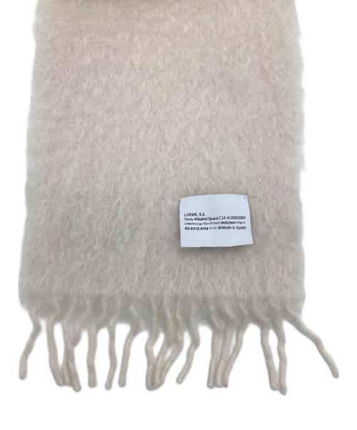 LOEWE（ロエベ）LOEWE (ロエベ) アナグラムパッチウール混モヘアマフラー アイボリーの古着・服飾アイテム