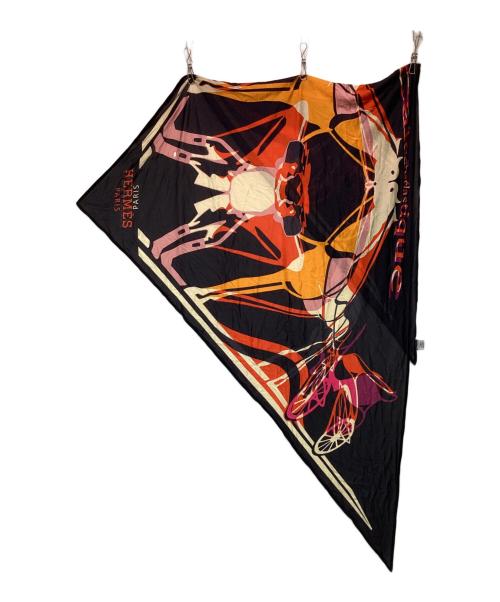 HERMES（エルメス）HERMES (エルメス) ポワントゥ CALECHE ELASTIQUE（カレーシュ エラスティーク） ネイビー×ピンクの古着・服飾アイテム