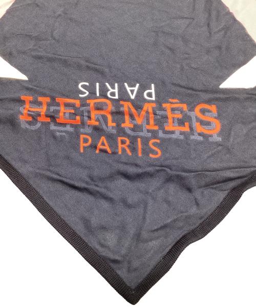 HERMES（エルメス）HERMES (エルメス) ポワントゥ CALECHE ELASTIQUE（カレーシュ エラスティーク） ネイビー×ピンクの古着・服飾アイテム