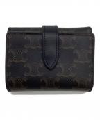 CELINEセリーヌ）の古着「トリオンフ ファインストラップウォレット」｜ブラック