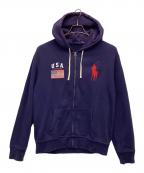 POLO RALPH LAURENポロ・ラルフローレン）の古着「ビッグポニー ジップパーカー」｜ネイビー