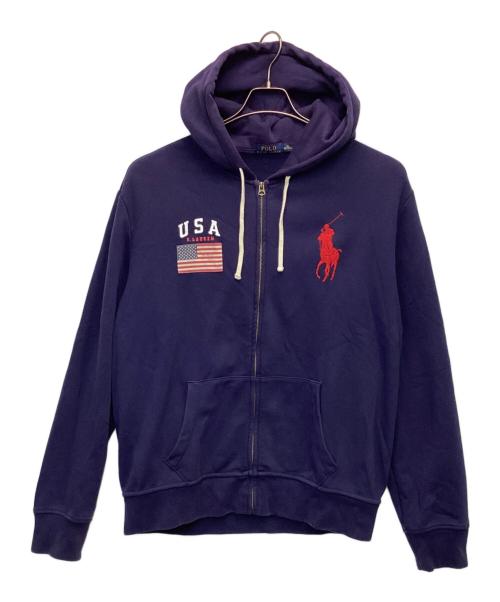 POLO RALPH LAUREN（ポロ・ラルフローレン）POLO RALPH LAUREN (ポロ・ラルフローレン) ビッグポニー ジップパーカー ネイビー サイズ:XLの古着・服飾アイテム