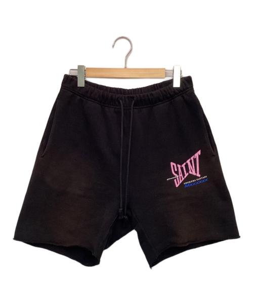 SAINT MICHAEL（セントマイケル）SAINT MICHAEL (セントマイケル) RIBON SAINT SWEAT SHORTS（リボン セント スウェット ショーツ） ブラック サイズ:Mの古着・服飾アイテム