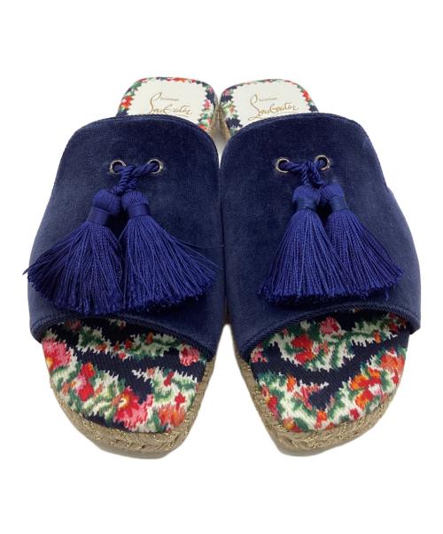 Christian Louboutin（クリスチャン・ルブタン）Christian Louboutin (クリスチャン・ルブタン) PACHA FLAT ESPADRILLES（パチャ フラット エスパドリーユ） ネイビー サイズ:37の古着・服飾アイテム