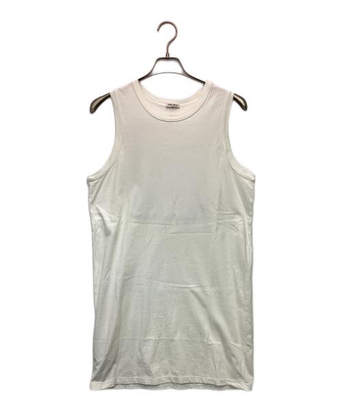 MIU MIU（ミュウミュウ）MIU MIU (ミュウミュウ) タンクトップ ホワイト×ブラック サイズ:Sの古着・服飾アイテム