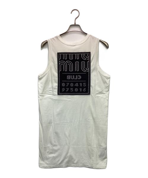 MIU MIU（ミュウミュウ）MIU MIU (ミュウミュウ) タンクトップ ホワイト×ブラック サイズ:Sの古着・服飾アイテム