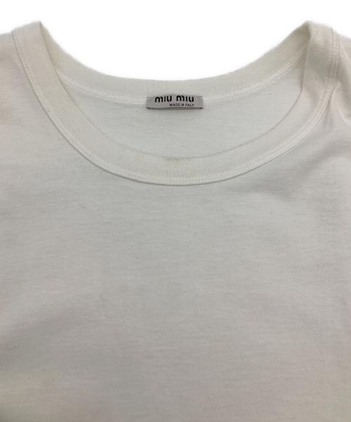 MIU MIU（ミュウミュウ）MIU MIU (ミュウミュウ) タンクトップ ホワイト×ブラック サイズ:Sの古着・服飾アイテム