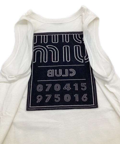 MIU MIU（ミュウミュウ）MIU MIU (ミュウミュウ) タンクトップ ホワイト×ブラック サイズ:Sの古着・服飾アイテム