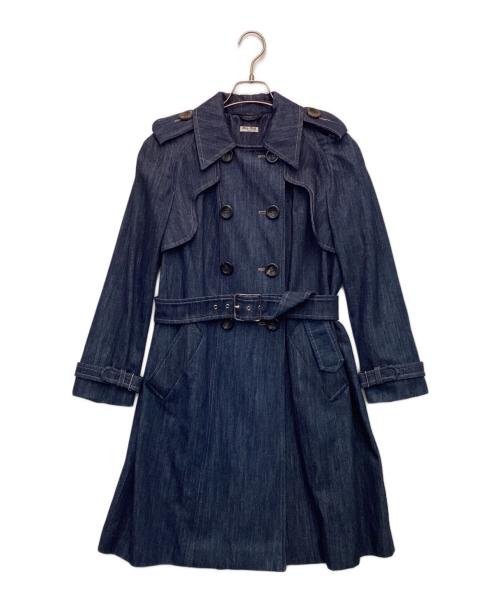 MIU MIU（ミュウミュウ）MIU MIU (ミュウミュウ) デニムトレンチコート インディゴ サイズ:42の古着・服飾アイテム
