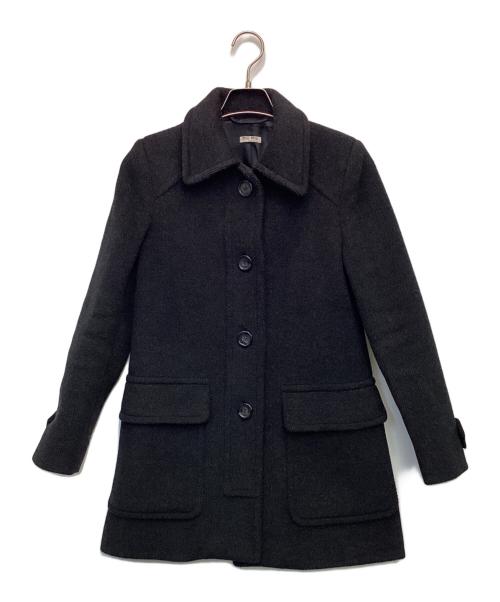 MIU MIU（ミュウミュウ）MIU MIU (ミュウミュウ) ウールコート ブラック サイズ:38の古着・服飾アイテム