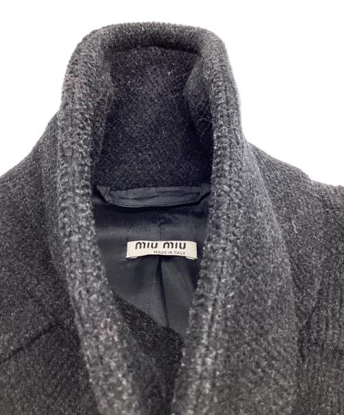MIU MIU（ミュウミュウ）MIU MIU (ミュウミュウ) ウールコート ブラック サイズ:38の古着・服飾アイテム
