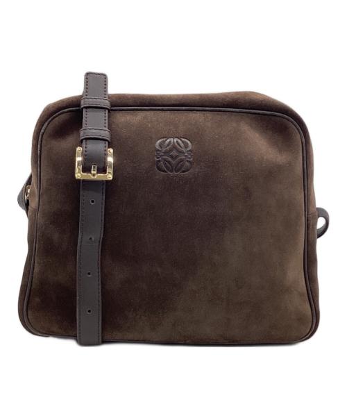 LOEWE（ロエベ）LOEWE (ロエベ) アナグラム スウェード ショルダーバッグ ブラウンの古着・服飾アイテム
