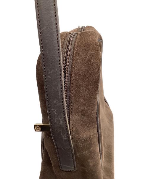 LOEWE（ロエベ）LOEWE (ロエベ) アナグラム スウェード ショルダーバッグ ブラウンの古着・服飾アイテム