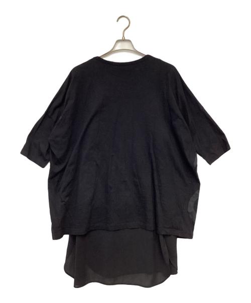 Y's（ワイズ）Y's (ワイズ) COMBI LOGO BLOUSE（コンビ ロゴ ブラウス） ブラック サイズ:2の古着・服飾アイテム