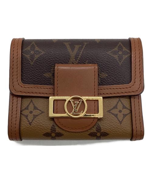 LOUIS VUITTON（ルイ ヴィトン）LOUIS VUITTON (ルイ ヴィトン) ポルトフォイユ･ドーフィーヌ コンパクト ブラック×ブラウンの古着・服飾アイテム