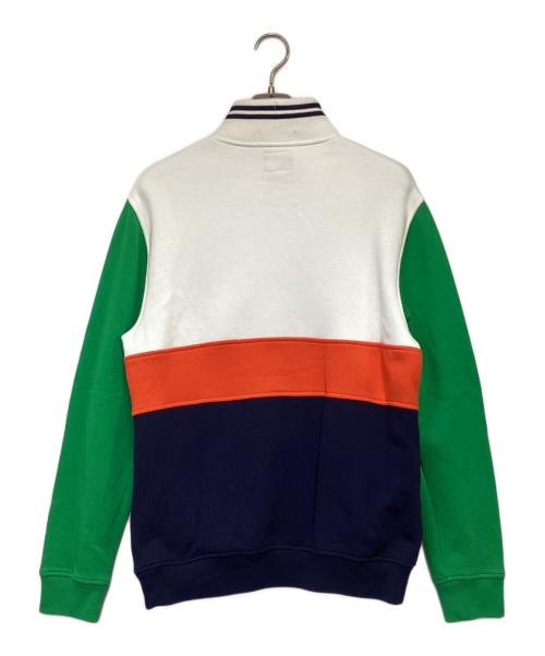 Polo by RalphLauren（ポロ バイ ラルフローレン）Polo by RalphLauren (ポロ バイ ラルフローレン) ハーフジップスウェット グリーン×ホワイト サイズ:Mの古着・服飾アイテム