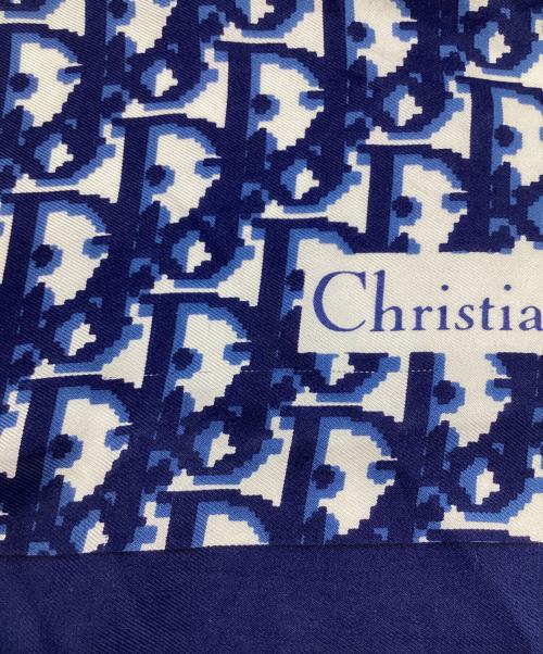Christian Dior ECHARPES（クリスチャンディオール）Christian Dior ECHARPES (クリスチャンディオール) シルクスカーフ ネイビーの古着・服飾アイテム