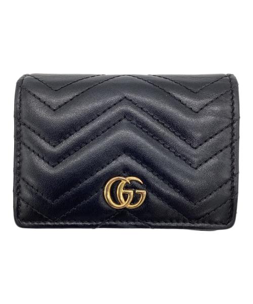 GUCCI（グッチ）GUCCI (グッチ) GGマーモント 2つ折り財布 ブラックの古着・服飾アイテム