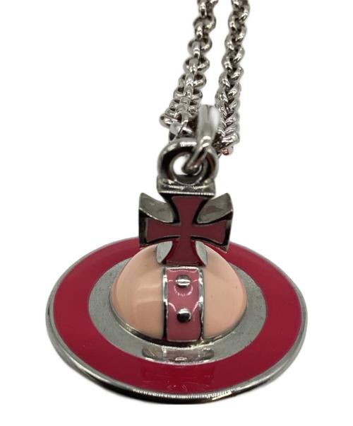 Vivienne Westwood（ヴィヴィアンウエストウッド）Vivienne Westwood (ヴィヴィアンウエストウッド) エナメルオーブ ペンダント ピンク×シルバーの古着・服飾アイテム