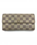 LOUIS VUITTONルイ ヴィトン）の古着「ダミエ アズール ポルトフォイユ サラ 長財布」｜アイボリー
