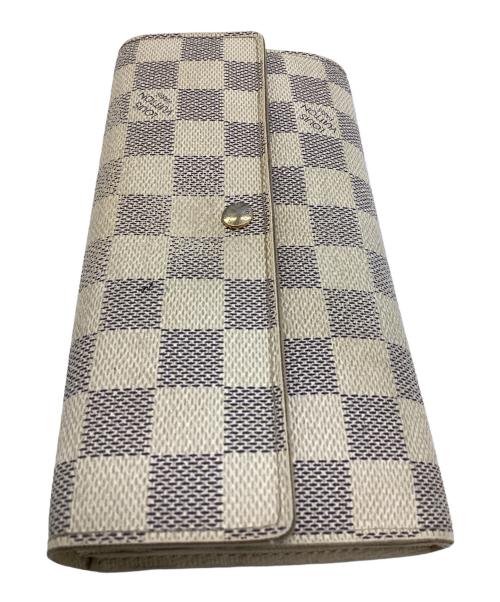 LOUIS VUITTON（ルイ ヴィトン）LOUIS VUITTON (ルイ ヴィトン) ダミエ アズール ポルトフォイユ サラ 長財布 アイボリーの古着・服飾アイテム
