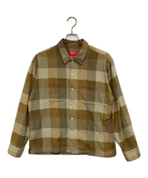 SUPREME（シュプリーム）SUPREME (シュプリーム) PLAID FLANNEL SHIRT（プラッド フランネル シャツ） カーキ サイズ:Sの古着・服飾アイテム