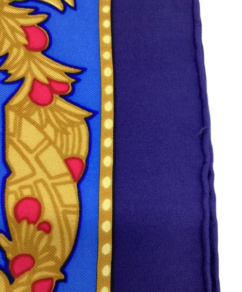 HERMES（エルメス）HERMES (エルメス) カレ90 LES BISSONE DE VENISE（ヴェニスの船祭り）スカーフ ブルーの古着・服飾アイテム
