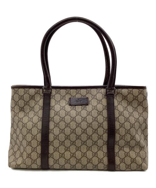 GUCCI（グッチ）GUCCI (グッチ) GGスプリーム トートバッグ グレーの古着・服飾アイテム