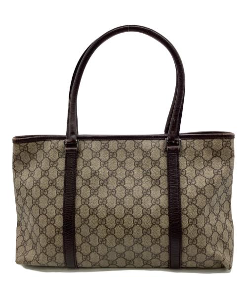 GUCCI（グッチ）GUCCI (グッチ) GGスプリーム トートバッグ グレーの古着・服飾アイテム