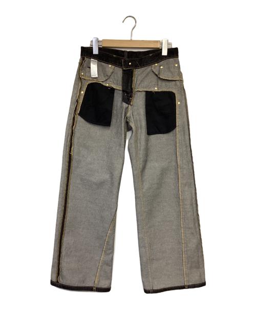 SLY（スライ）SLY (スライ) DOUBLE BELT WIDE FLARE PT-C（ダブルベルト ワイド フレア）デニムパンツ ブラック サイズ:2の古着・服飾アイテム