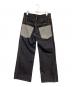 SLY (スライ) DOUBLE BELT WIDE FLARE PT-C（ダブルベルト ワイド フレア）デニムパンツ ブラック サイズ:2：10000円