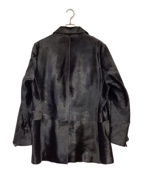 GIORGIO ARMANI（ジョルジョアルマーニ）GIORGIO ARMANI (ジョルジョアルマーニ) ハラコレザー ジャケット ダークブラウン サイズ:58の古着・服飾アイテム