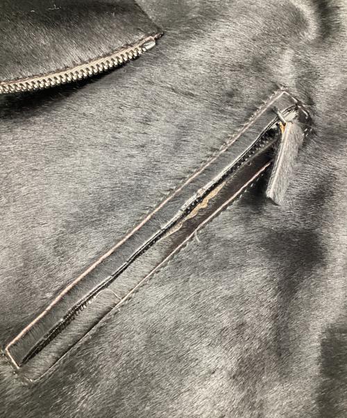 GIORGIO ARMANI（ジョルジョアルマーニ）GIORGIO ARMANI (ジョルジョアルマーニ) ハラコレザー ジャケット ダークブラウン サイズ:58の古着・服飾アイテム