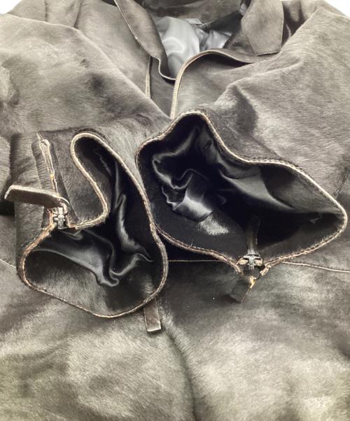 GIORGIO ARMANI（ジョルジョアルマーニ）GIORGIO ARMANI (ジョルジョアルマーニ) ハラコレザー ジャケット ダークブラウン サイズ:58の古着・服飾アイテム