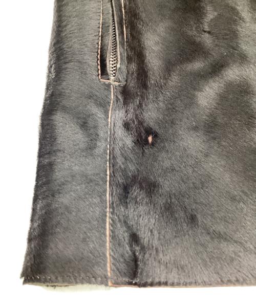 GIORGIO ARMANI（ジョルジョアルマーニ）GIORGIO ARMANI (ジョルジョアルマーニ) ハラコレザー ジャケット ダークブラウン サイズ:58の古着・服飾アイテム