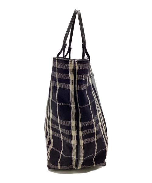 BURBERRY LONDON（バーバリーロンドン）BURBERRY LONDON (バーバリーロンドン) キャンバス トートバッグ ネイビー×アイボリーの古着・服飾アイテム