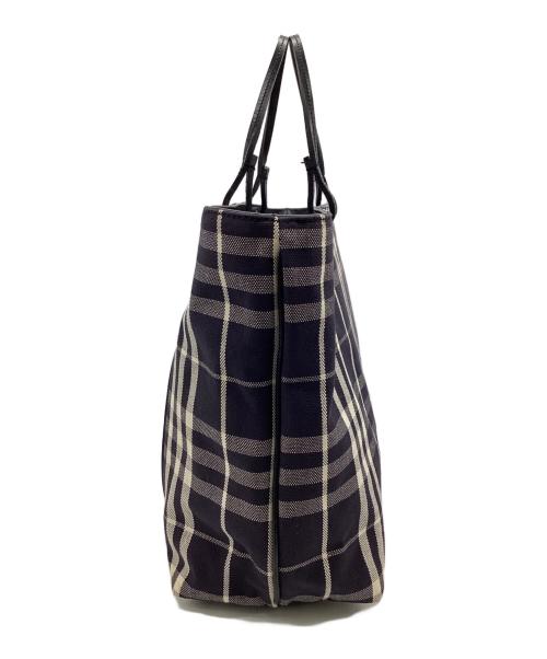 BURBERRY LONDON（バーバリーロンドン）BURBERRY LONDON (バーバリーロンドン) キャンバス トートバッグ ネイビー×アイボリーの古着・服飾アイテム