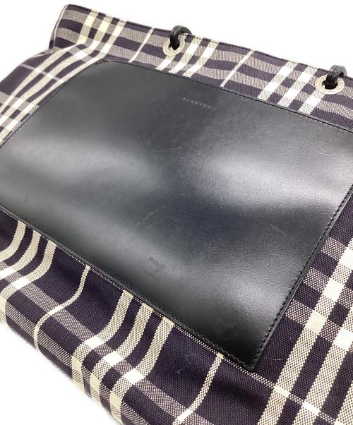 BURBERRY LONDON（バーバリーロンドン）BURBERRY LONDON (バーバリーロンドン) キャンバス トートバッグ ネイビー×アイボリーの古着・服飾アイテム